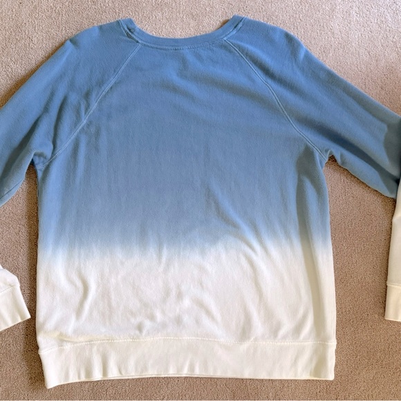 OLD NAVY ombré dyed sweatshirt, sz L, blue white, pullover crewneck - Picture 2 of 6